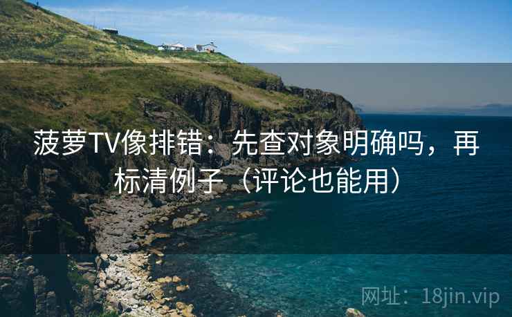 菠萝TV像排错：先查对象明确吗，再标清例子（评论也能用）