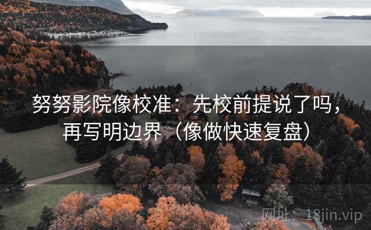 努努影院像校准：先校前提说了吗，再写明边界（像做快速复盘）